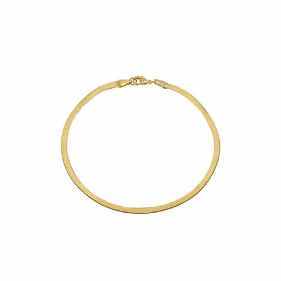 Shop The M Jewelers | The Flat Chain Anklet Gold Vermeil