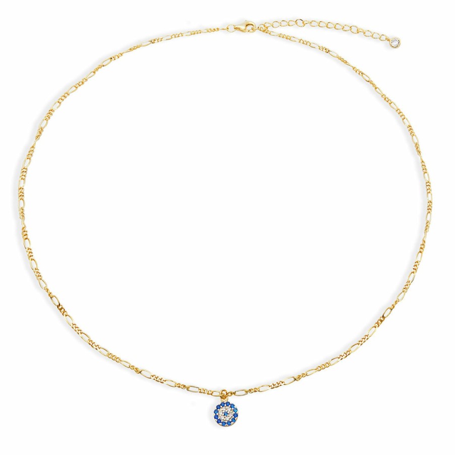 Shop The M Jewelers | The Evil Eye Figaro Chain Necklace