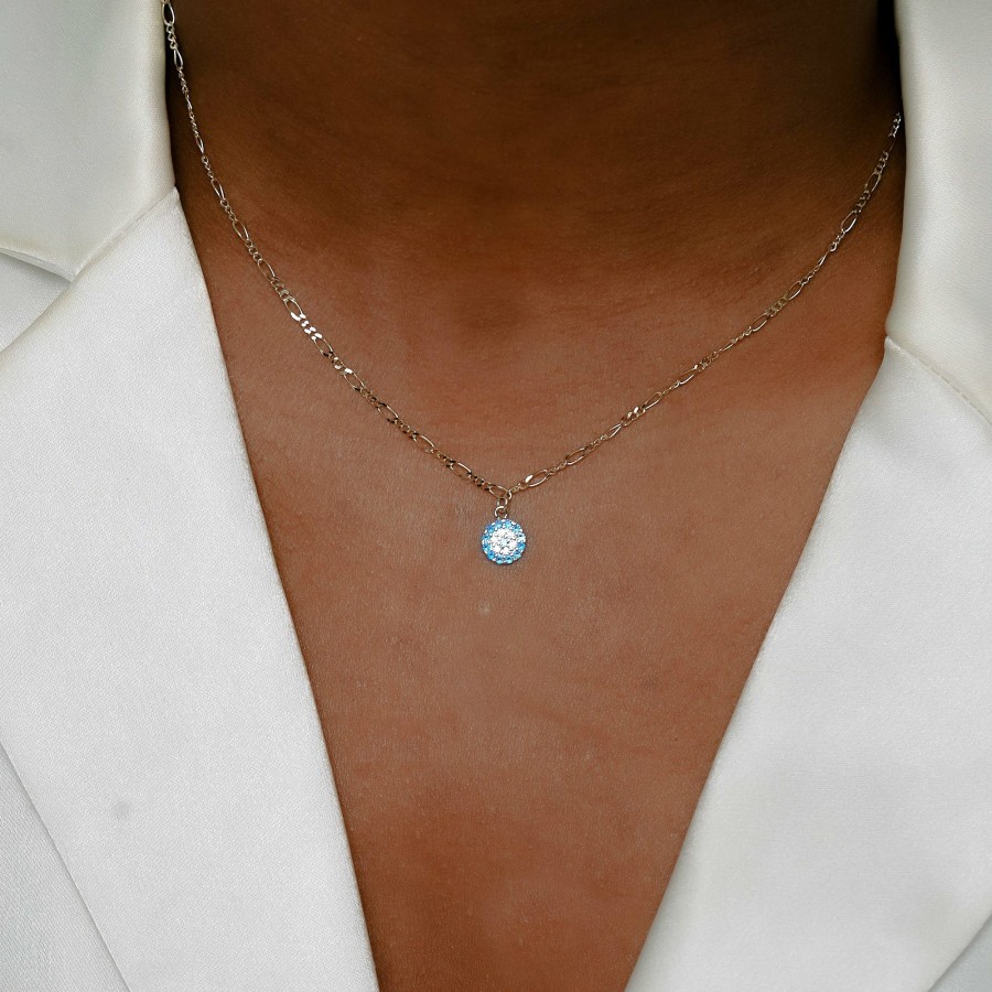 Shop The M Jewelers | The Evil Eye Figaro Chain Necklace