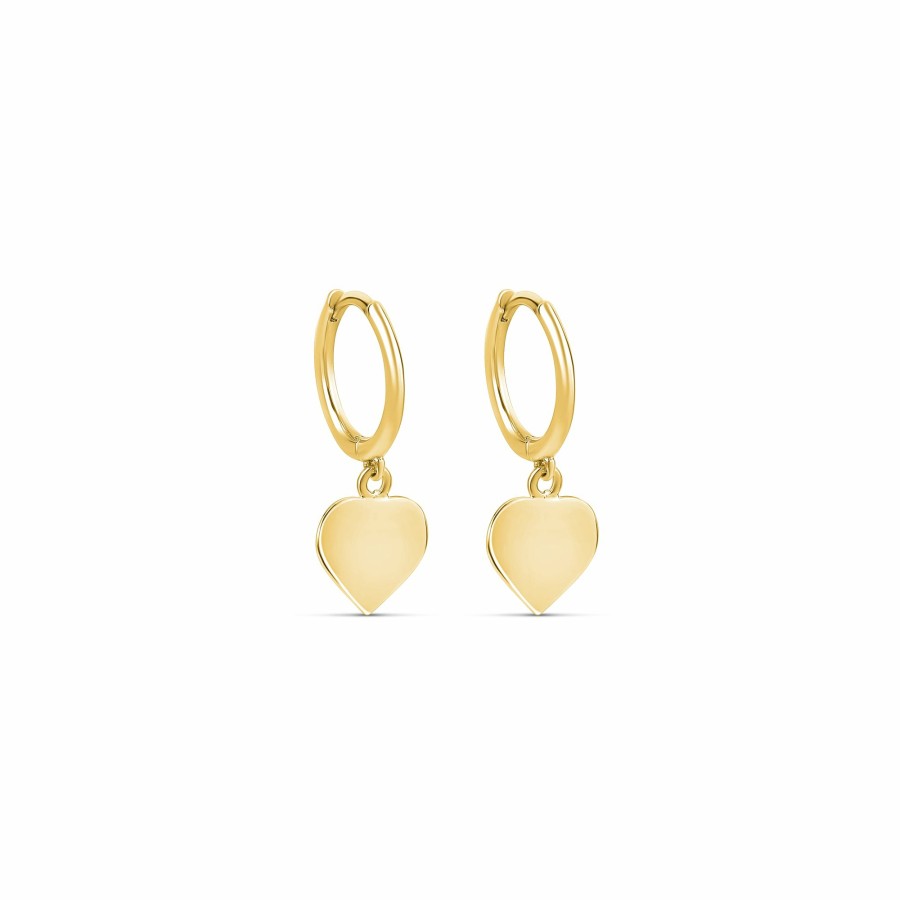 Shop The M Jewelers Hoops | The Gold Heart Huggies