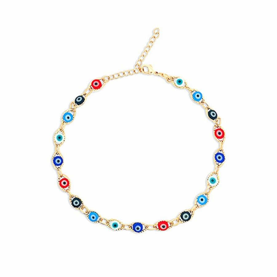 Shop The M Jewelers | The Multi Color Evil Eye Anklet