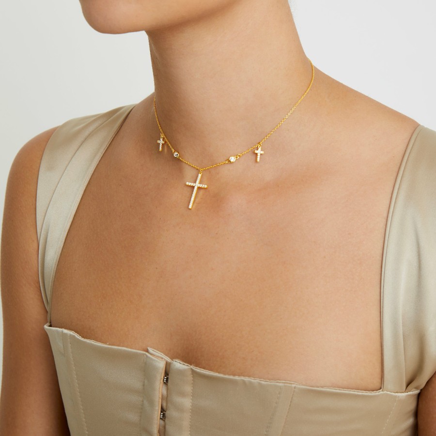 Shop The M Jewelers | The Dainty Cross Choker Necklace