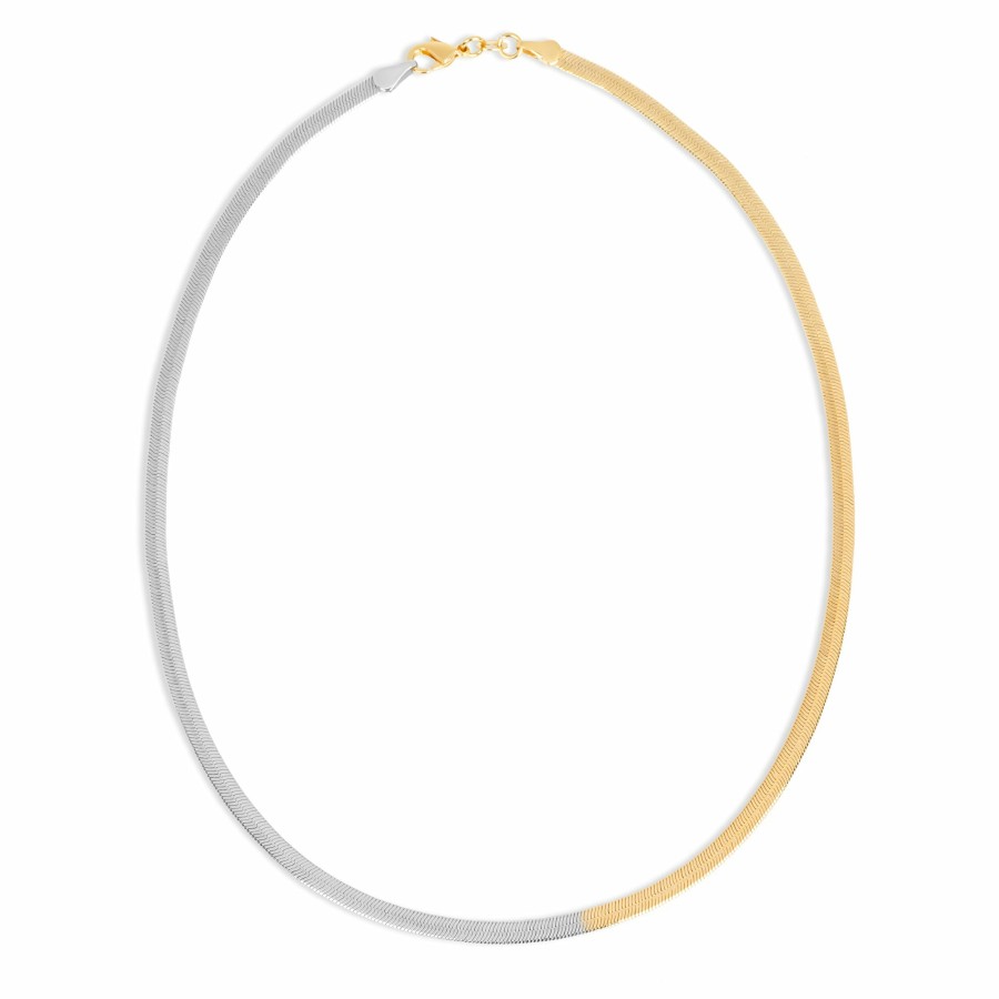 Shop The M Jewelers Essential Chains | The Two Tone Flat Chain Necklace