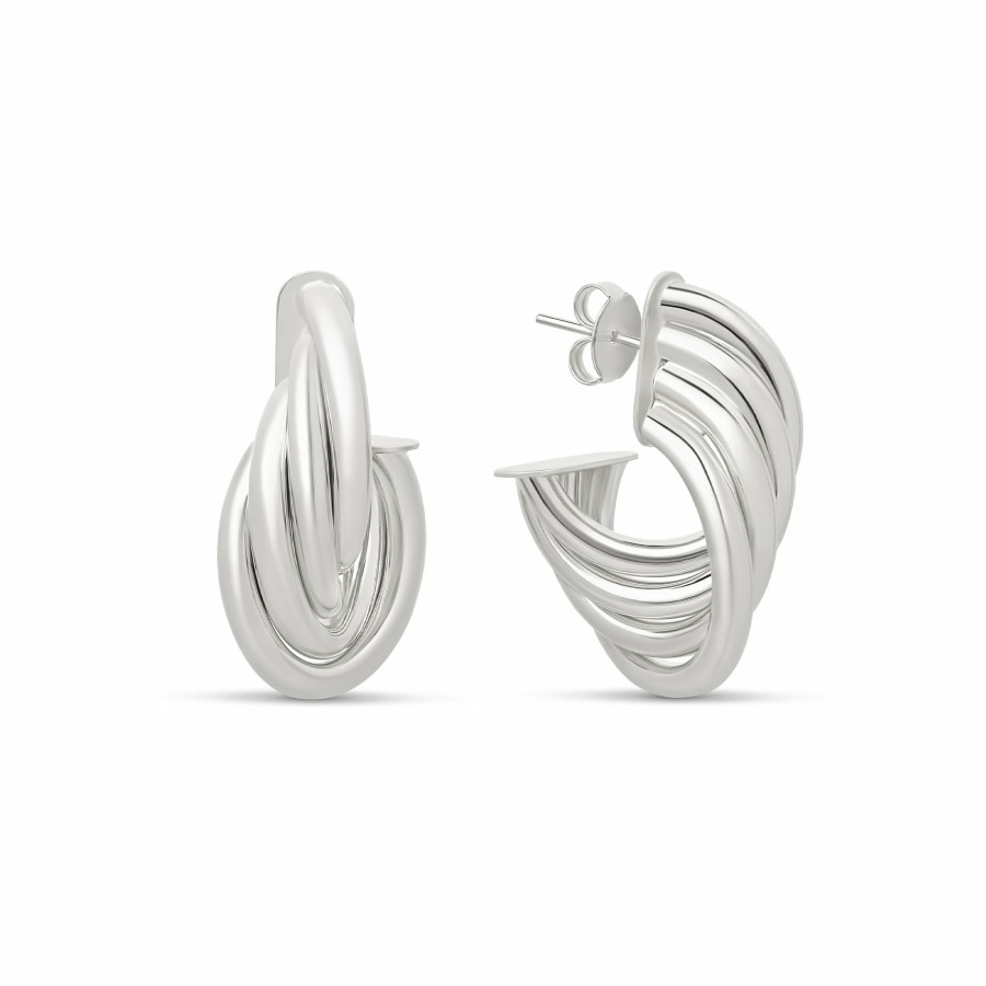 Shop mia jewelry Hoops | The Silver Wavy Hoops