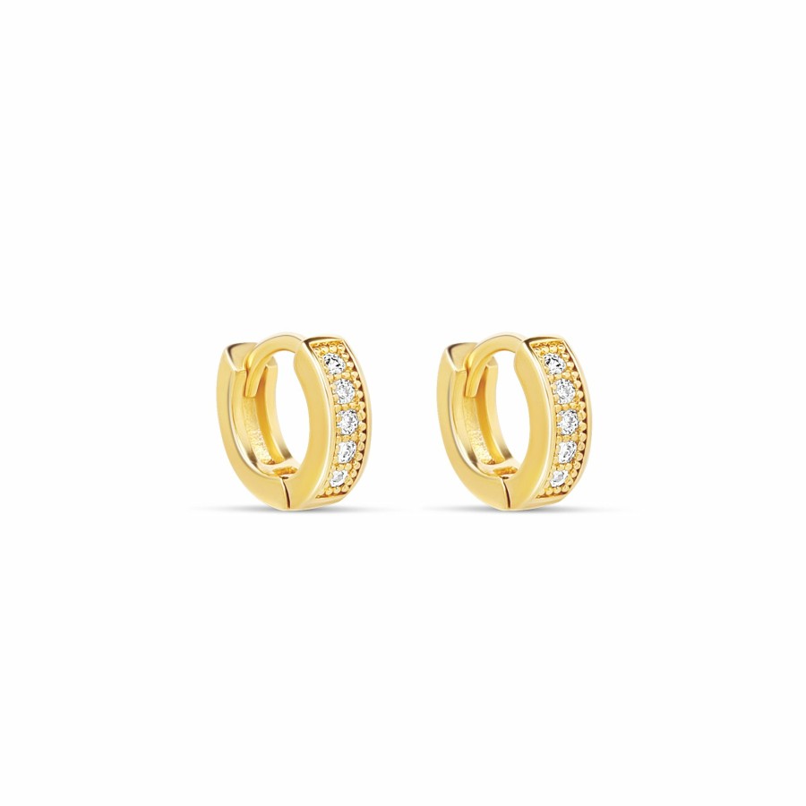 Shop mia jewelry Huggies | The Gold 9Mm Melrose Huggies