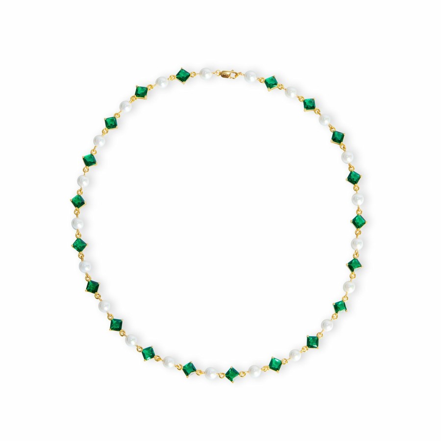 Shop The M Jewelers | The Emerald Pearl Necklace