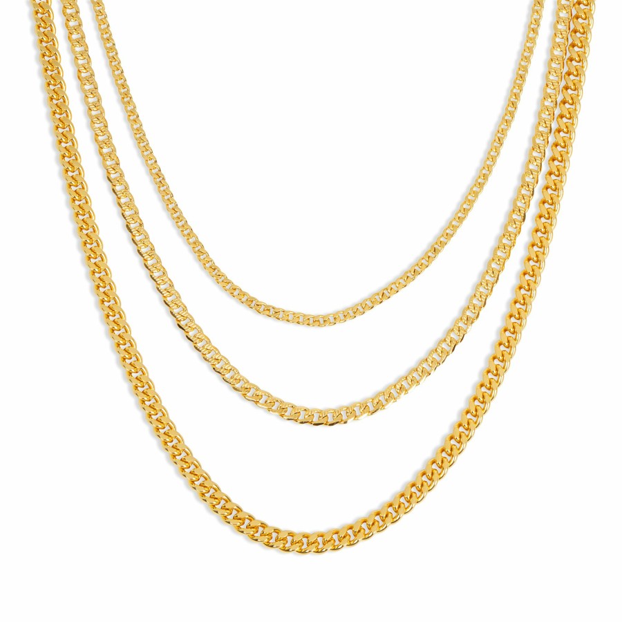 Shop The M Jewelers Essential Chains | The Triple Layer Curb Chain Necklace