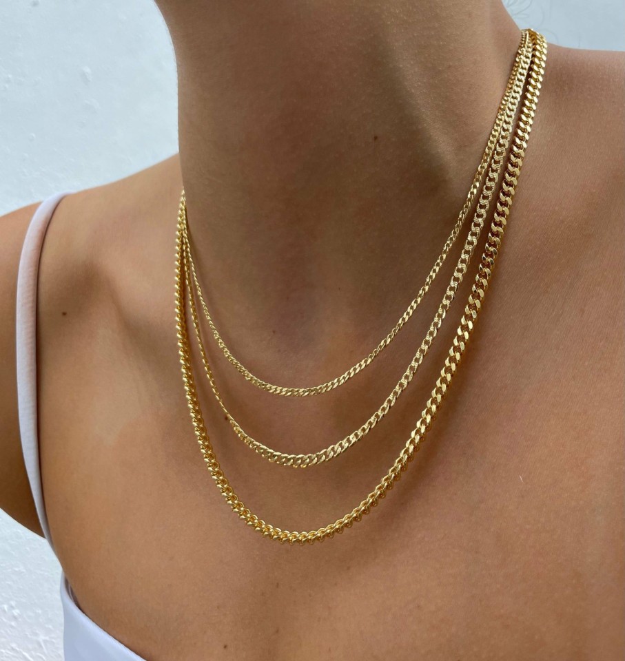 Shop The M Jewelers Essential Chains | The Triple Layer Curb Chain Necklace