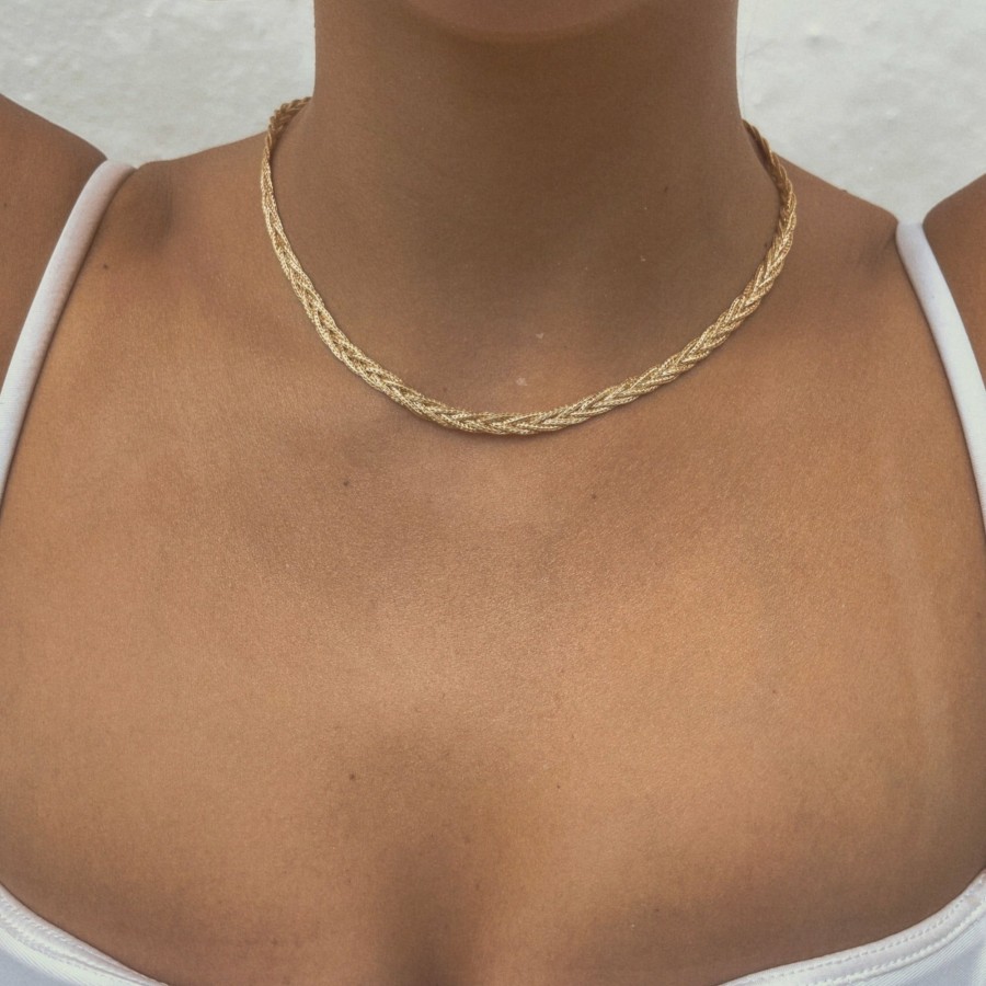 Shop The M Jewelers Essential Chains | The Braided Gold Necklace