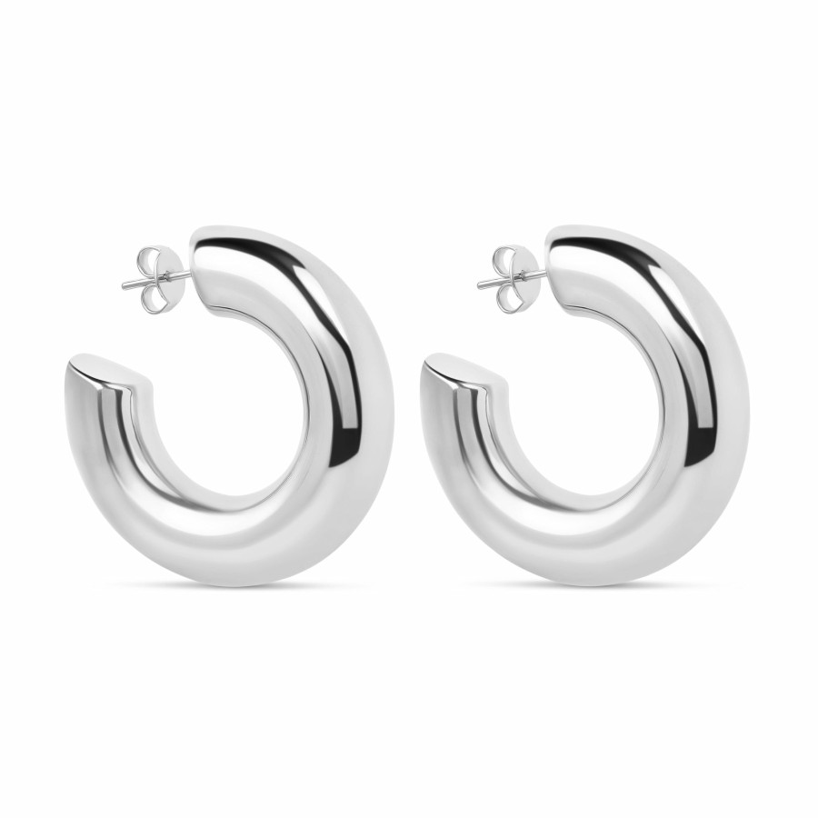 Shop mia jewelry Hoops | The Large Silver Hailey Hoops