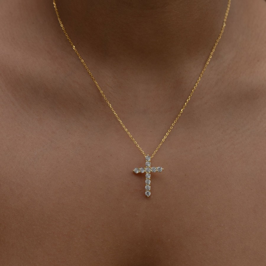 Shop The M Jewelers | The Mini Bella Pave' Cross Pendant