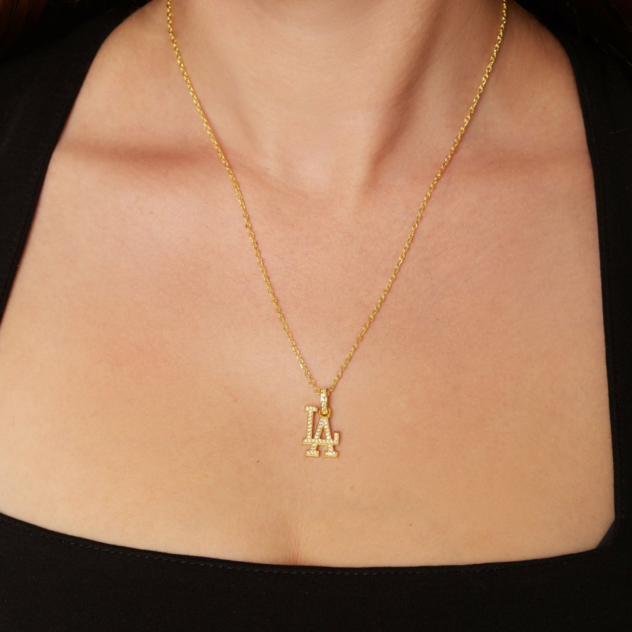 Shop The M Jewelers | La Dodgers Medium Iced Out Pendant Necklace