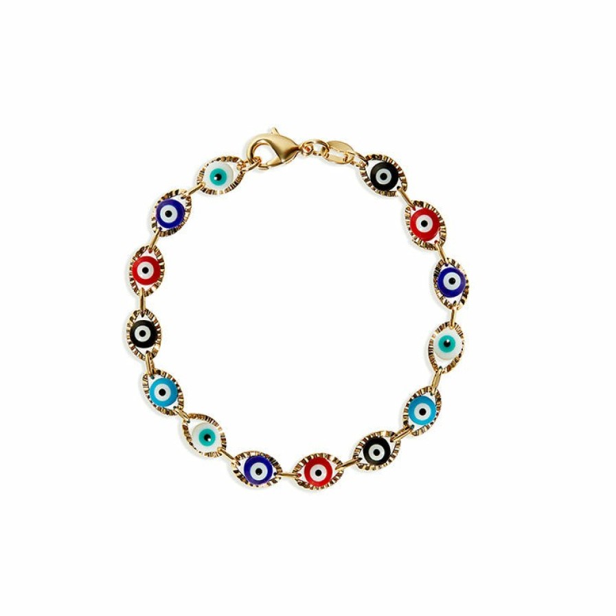 Shop The M Jewelers | The Multi Color Evil Eye Link Bracelet