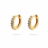 Shop The M Jewelers Hoops | The Mini Pave Huggie Earrings