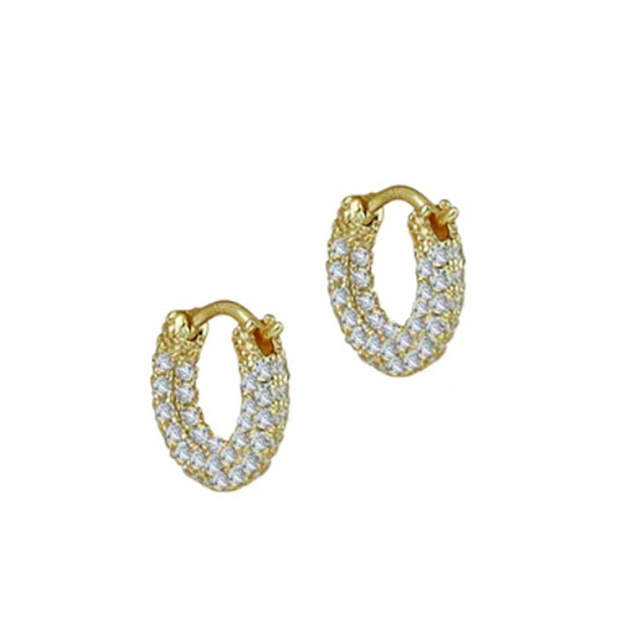 Shop The M Jewelers Hoops | The Tiny Sadie Pave' Hoop Earrings