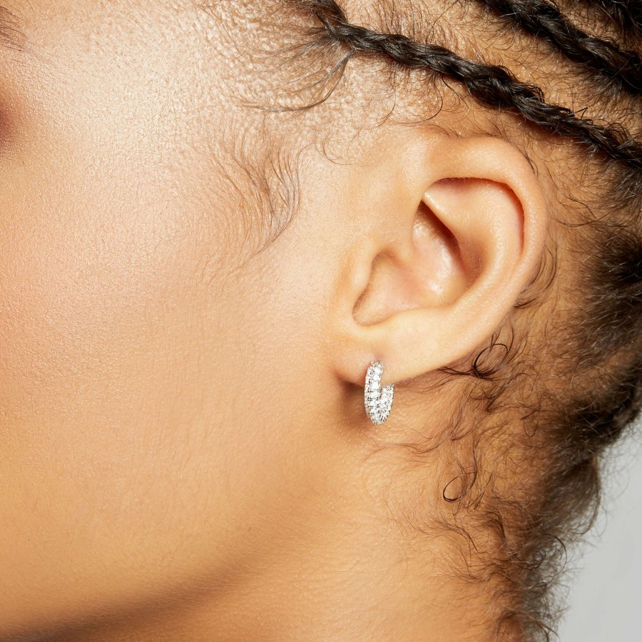 Shop The M Jewelers Hoops | The Tiny Sadie Pave' Hoop Earrings