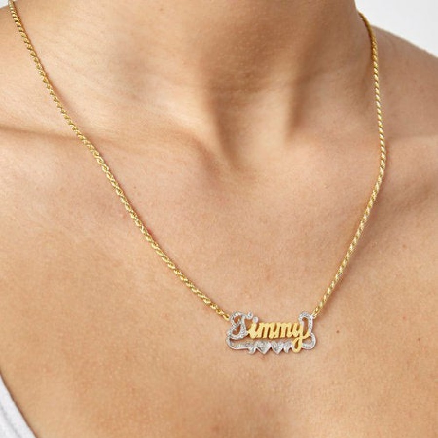 Shop The M Jewelers Nameplate Necklaces | The Classic Rope Nameplate Necklace