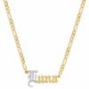 Shop The M Jewelers Nameplate Necklaces | The Old English Cut Figaro Nameplate Necklace