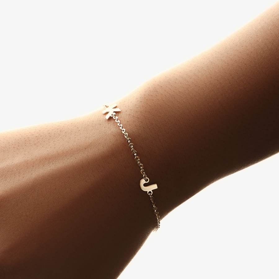 Shop The M Jewelers Personalized Bracelets | The Split Two Initial Block Bracelet