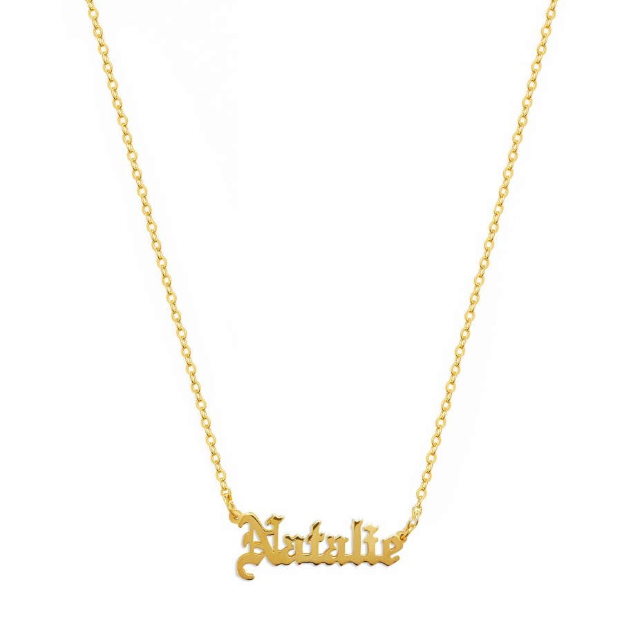 Shop The M Jewelers Nameplate Necklaces | The Gothic Nameplate Necklace