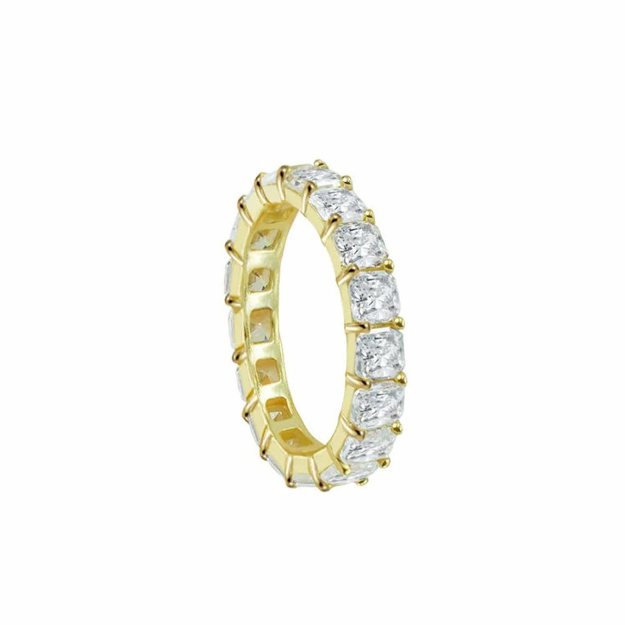 Shop The M Jewelers Iced Out Rings | The Cushion Cut Eternity Band