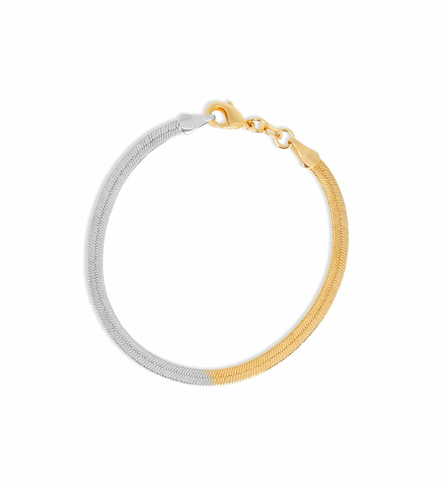 Shop The M Jewelers Essential Chains | The Two Tone Flat Chain Bracelet