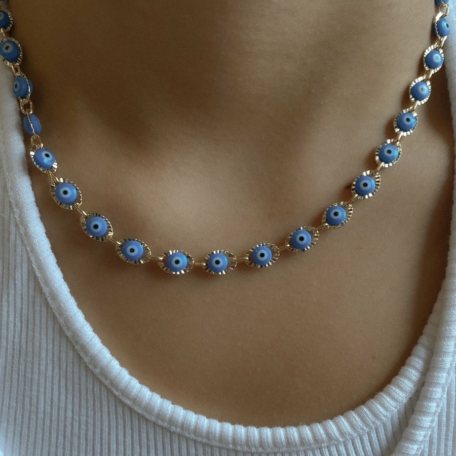 Shop The M Jewelers | The Light Blue Evil Eye Necklace