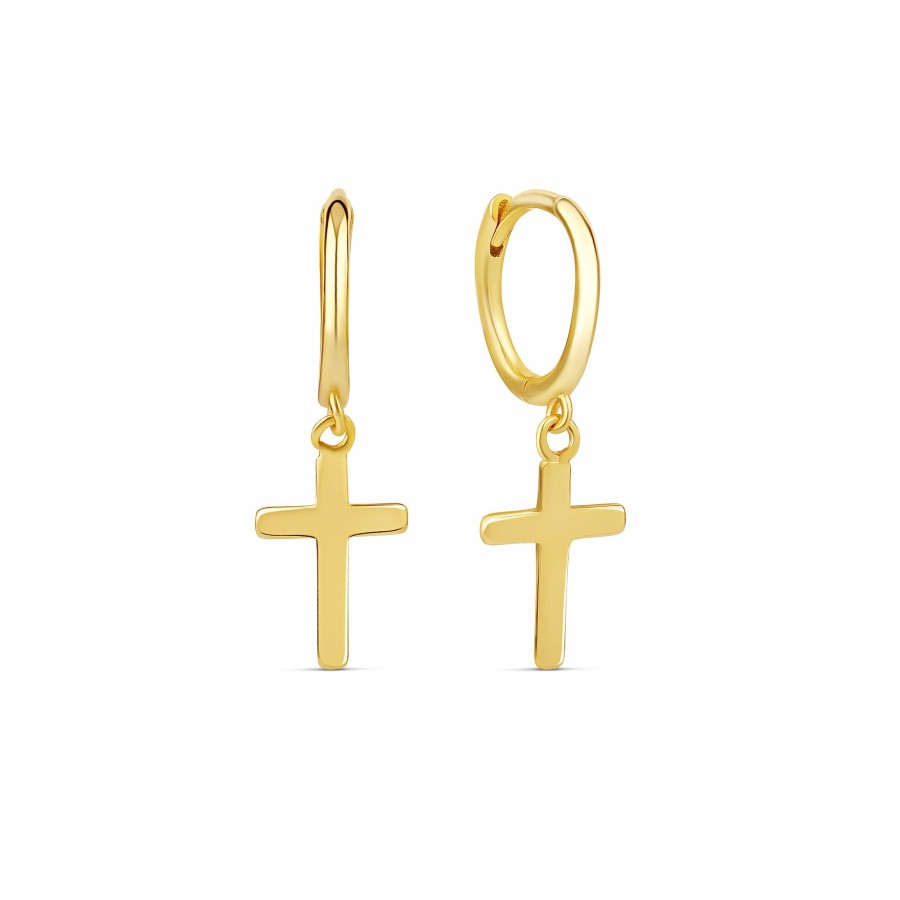 Shop The M Jewelers | The Gold Cross Huggies