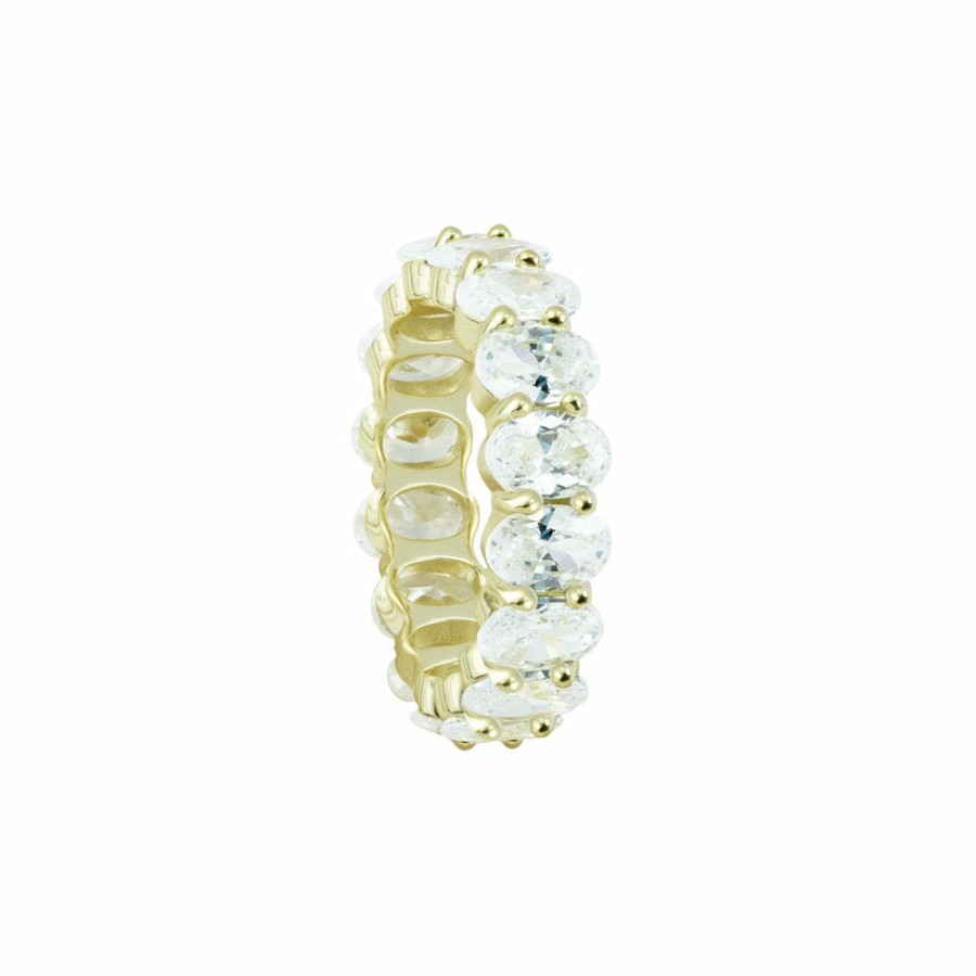 Shop The M Jewelers Iced Out Rings | The Oval Cut Eternity Band