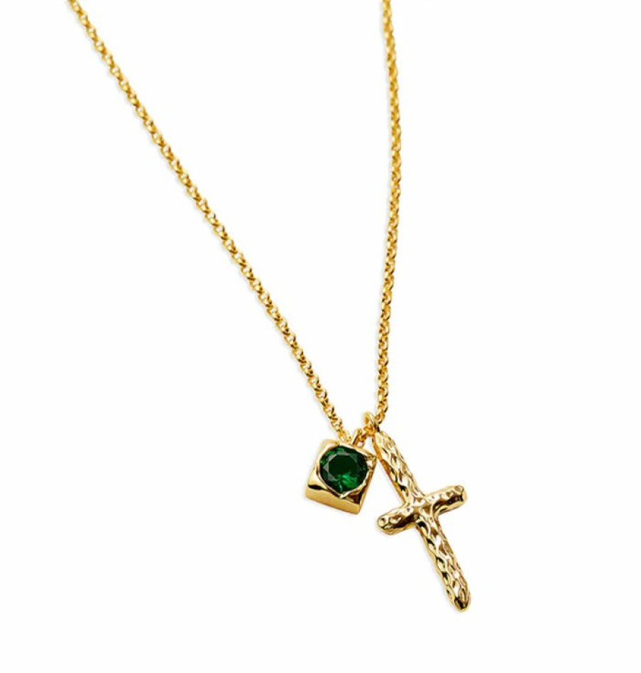 Shop The M Jewelers | The Multicolor Emerald Bezel Cross