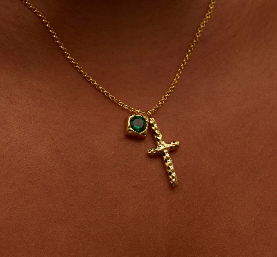 Shop The M Jewelers | The Multicolor Emerald Bezel Cross