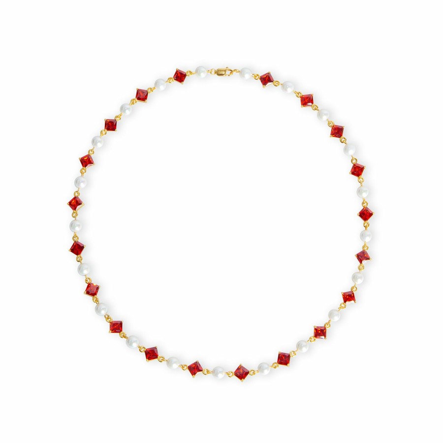 Shop The M Jewelers | The Ruby Pearl Necklace