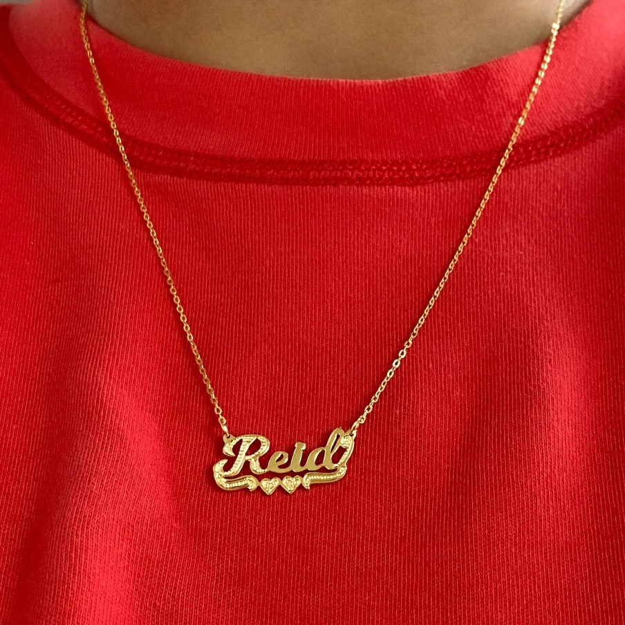 Shop The M Jewelers Nameplate Necklaces | The Mini Classic Nameplate Necklace