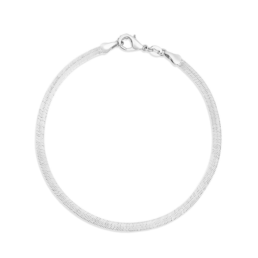 Shop The M Jewelers | The Silver Flat Chain Anklet