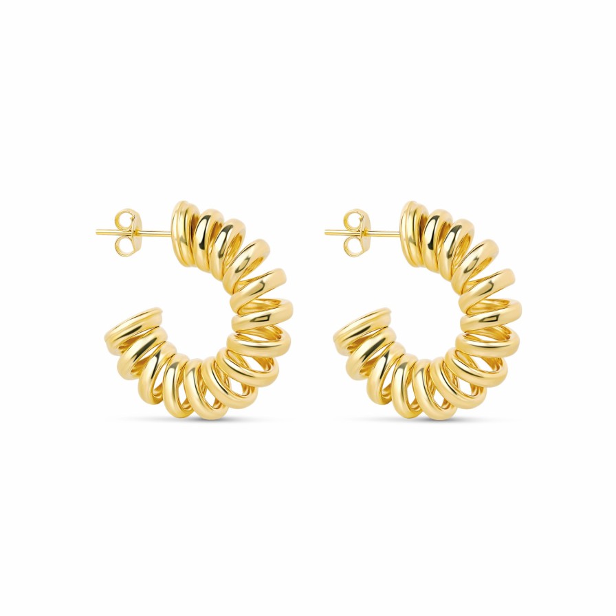 Shop mia jewelry Hoops | The Gold Spiral Hoops