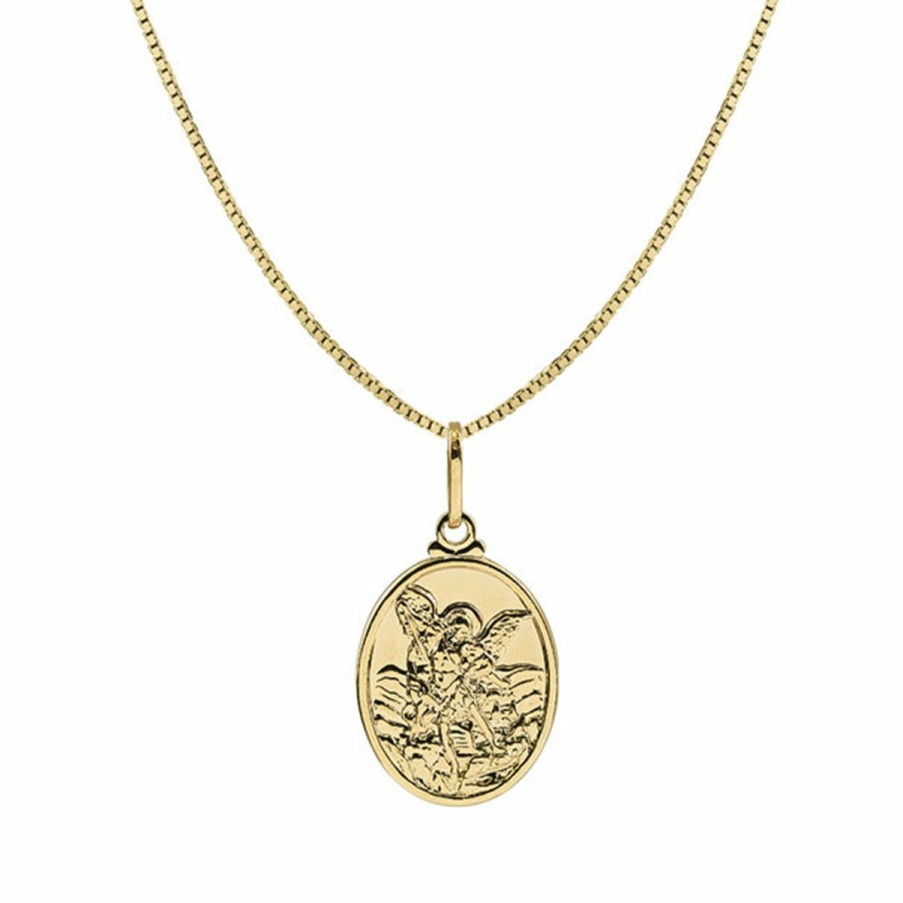 Shop The M Jewelers | The Oval St. Michael Pendant Necklace