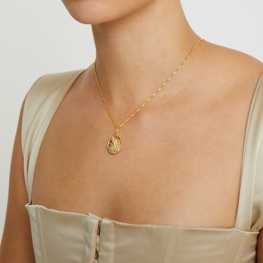 Shop The M Jewelers | The Oval St. Michael Pendant Necklace