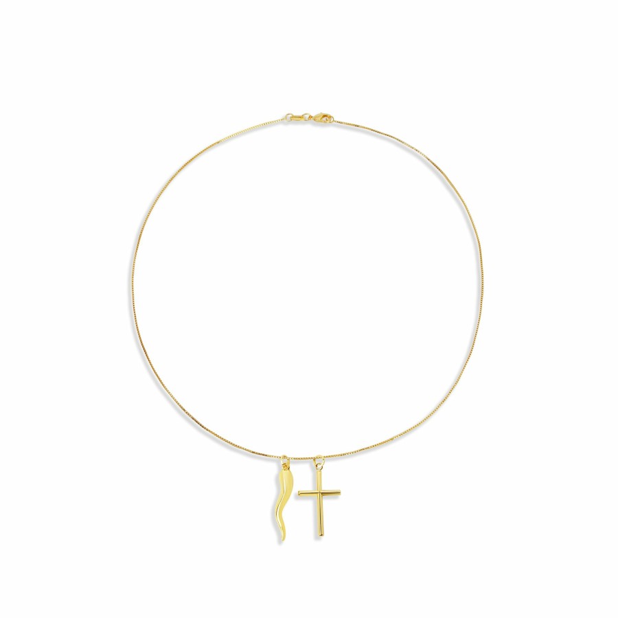 Shop The M Jewelers | The Horn Cross 14Kt Pendant Necklace