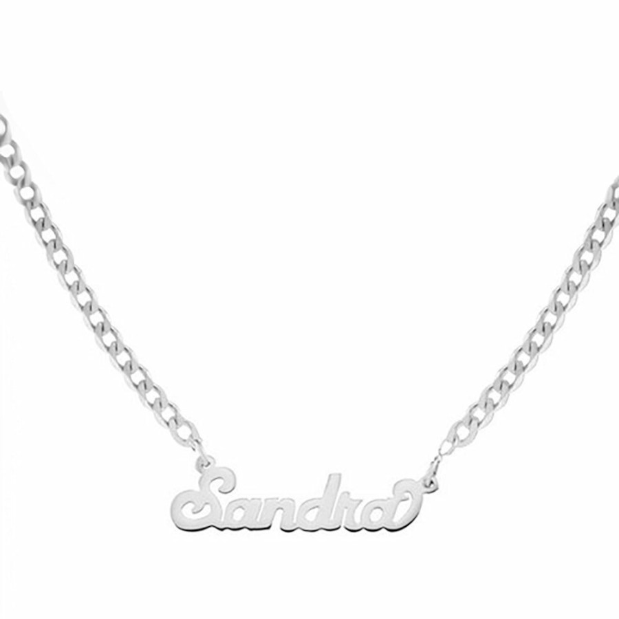 Shop The M Jewelers Nameplate Necklaces | The Nameplate Necklace (Curb Chain)