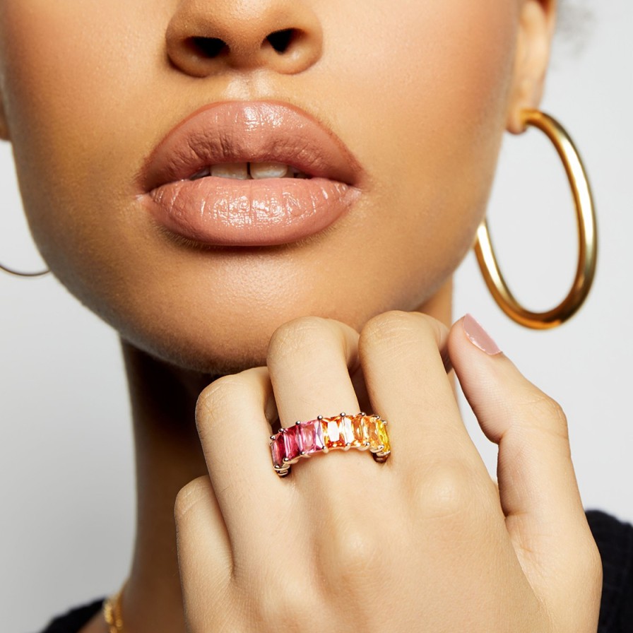 Shop The M Jewelers Iced Out Rings | The Rainbow Ring