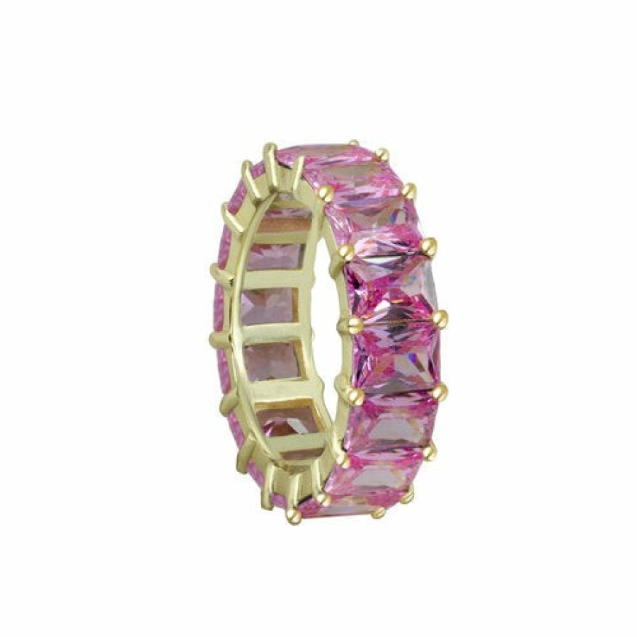 Shop The M Jewelers Iced Out Rings | The Colored Band Pink