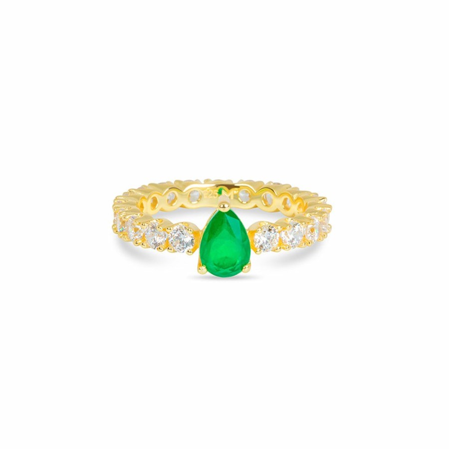 Shop SISHENG JEWELRY Iced Out Rings | The Emerald Pear Eternity Band