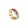 Shop The M Jewelers Iced Out Rings | The Three Row Rainbow Ring