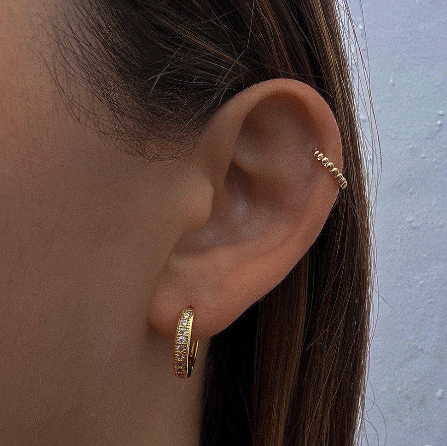 Shop mia jewelry Hoops | The Gold 14Mm Melrose Huggies