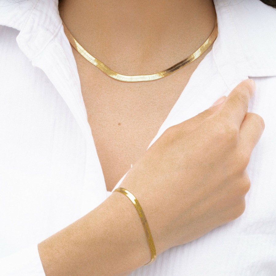 Shop The M Jewelers Essential Chains | The Gold Flat Chain Bracelet