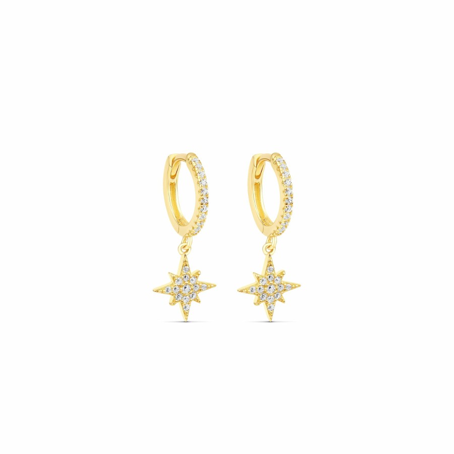 Shop The M Jewelers Hoops | The Gold Supernova Pave Huggies