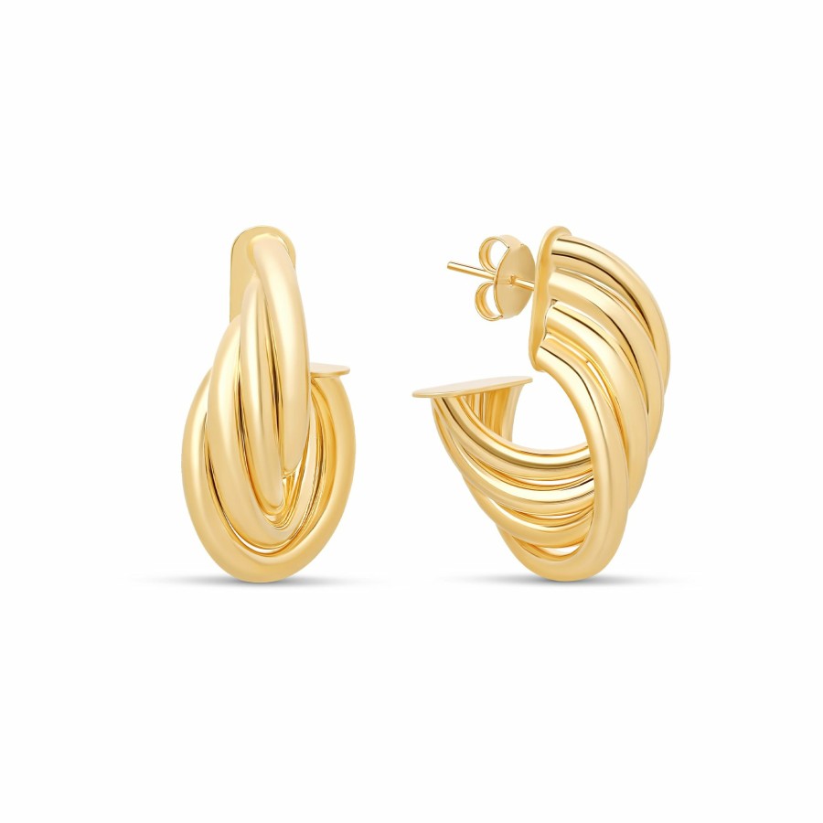 Shop mia jewelry Hoops | The Gold Wavy Hoops