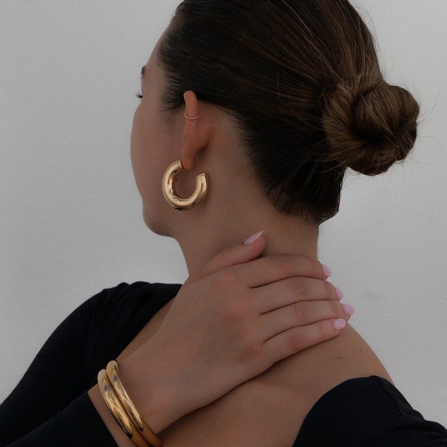 Shop mia jewelry Hoops | The Large Gold Hailey Hoops