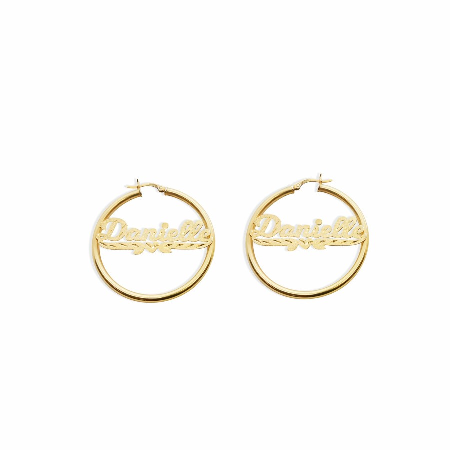 Shop The M Jewelers Hoops | The Script Diamond Cut Single Heart Hoop Earrings