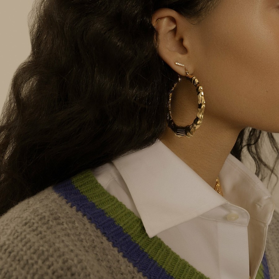 Shop The M Jewelers Hoops | The Bamboo Hoop Earring